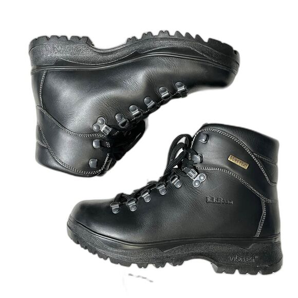 LL Bean Cresta Womens Brown Leather Gore-tex Vibram Sole Hiking Trail Boots 8.5 - Picture 2 of 9